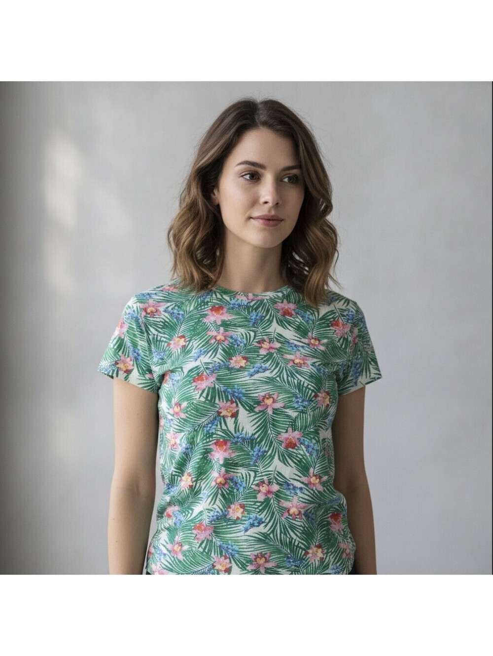 Sweet Tropical Floral Print T-Shirt